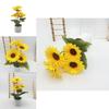 Sunflowers Flower Decor With Silk Fabric Rain Flower Stones For Wedding And Photography Props