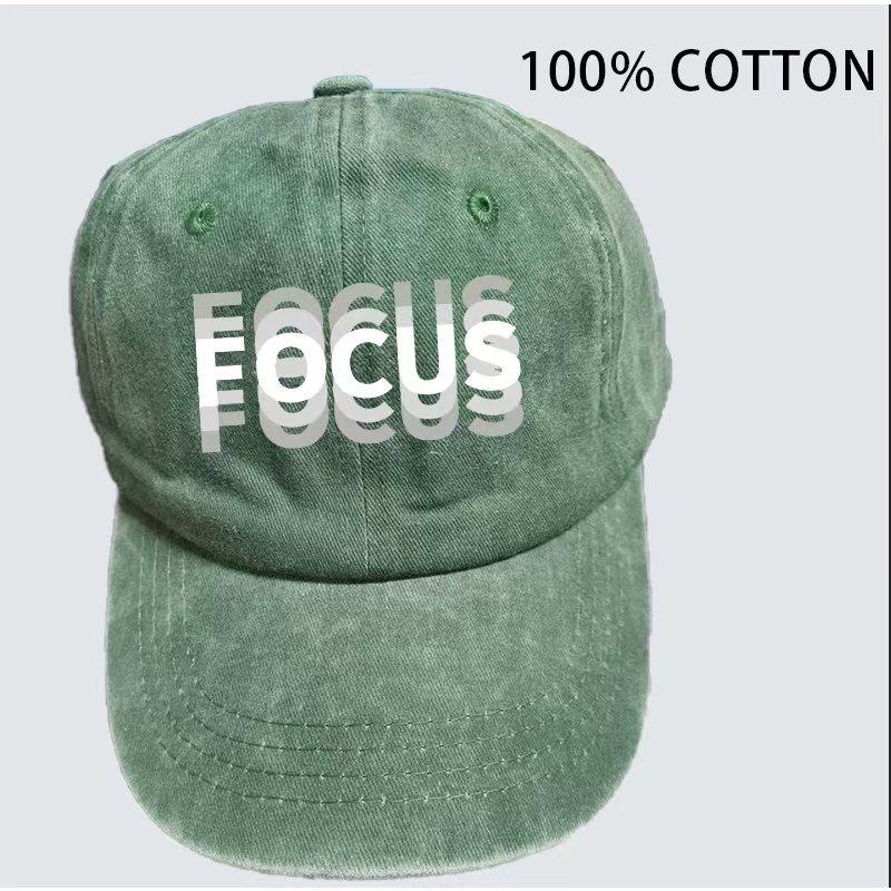 

The FOCUS baseball cap is adjustable breathablehand-washedsuitable for both Unisex and WomenIt is breathable and adjustable Adjustable