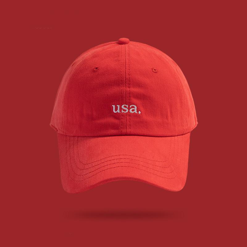 

High quality hats men s and women s embroidered soft top caps versatile street students couple baseball caps show small face Adjustable арбуз красный