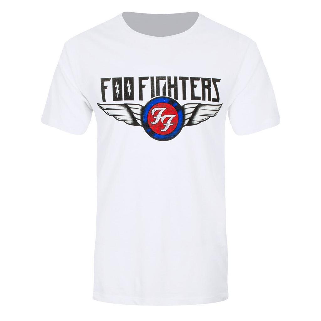 Foo Fighters T-Shirt Flash Wings Rock Official New White