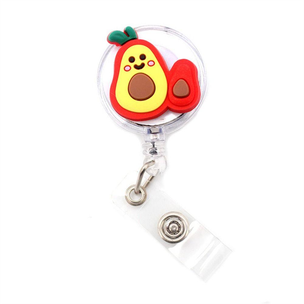 Easy Pull Buckle Badge Holder Avocado ID Card Retractable Badge Holder  Doctor Students