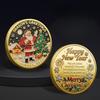 Vánoční pamětní mince, mince Santa Clause, zlatá mince Sněžný dům losa, sváteční pamětní, mince s novoročním požehnáním, dětský vánoční dárek