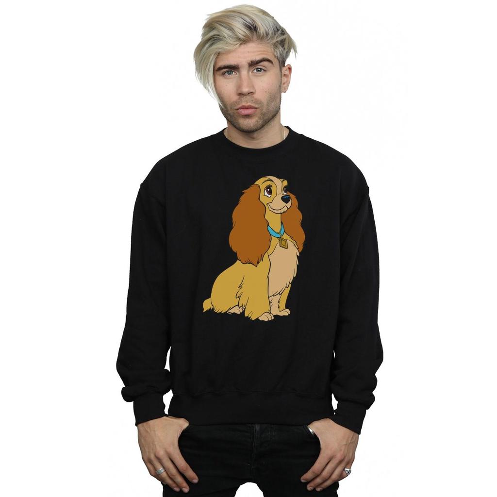 Disney Mens Lady And The Tramp Lady Spaghetti Heart Sweatshirt