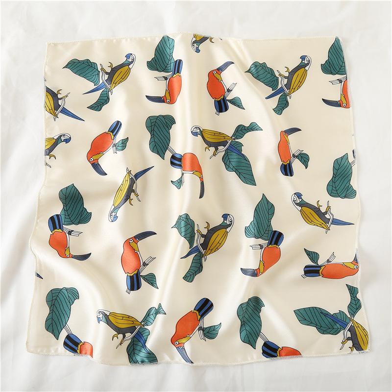 50 * 50cm İlkbahar Ve Sonbahar İpek Eşarplar Çok Yönlü Dekorasyon Profesyonel Küçük Kare Eşarplar Boyun Koruma Bağlama Çantası