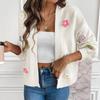 Women's T-Shirt Vintage Floral Print Round Neck Loose Long Sleeve Mid-Length Thumb Leak Top