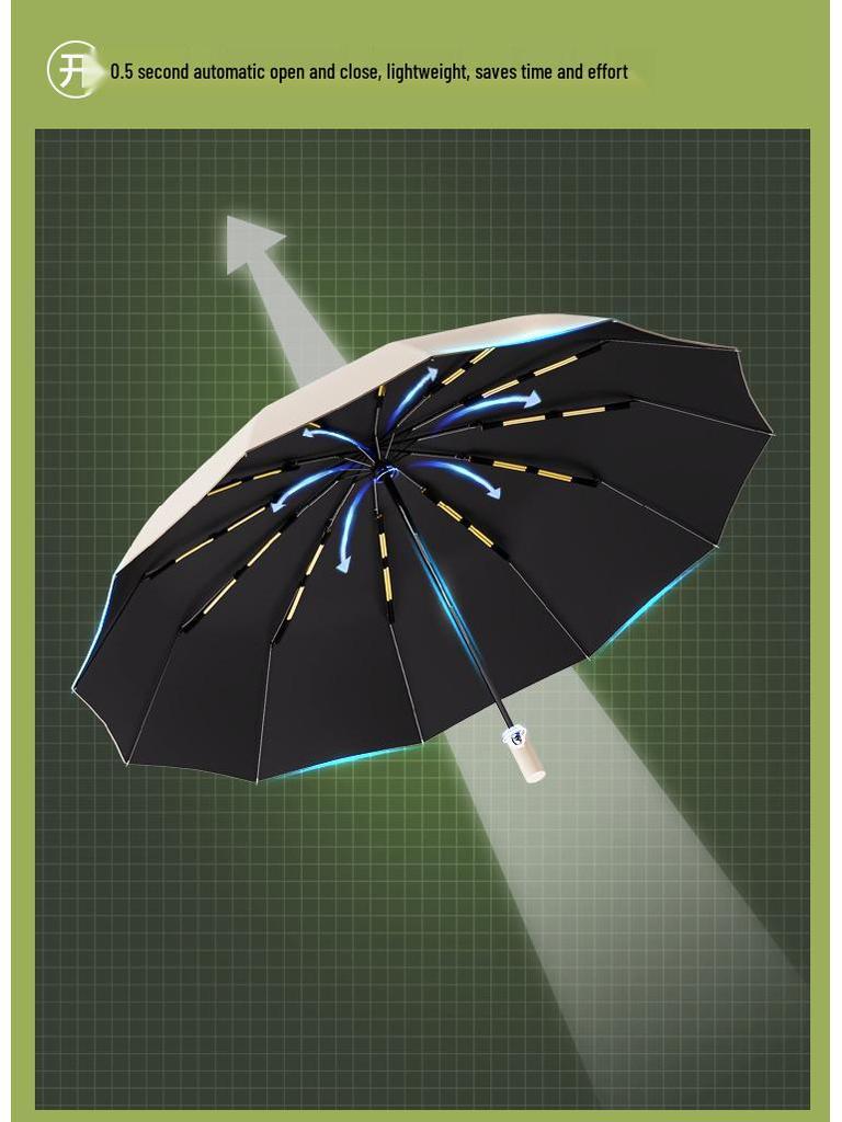 Regen Genießen Automatischer 108-Speichen Extra Großer Herrenschirm mit Sonnenschutz und Optionen für individuelles Logo