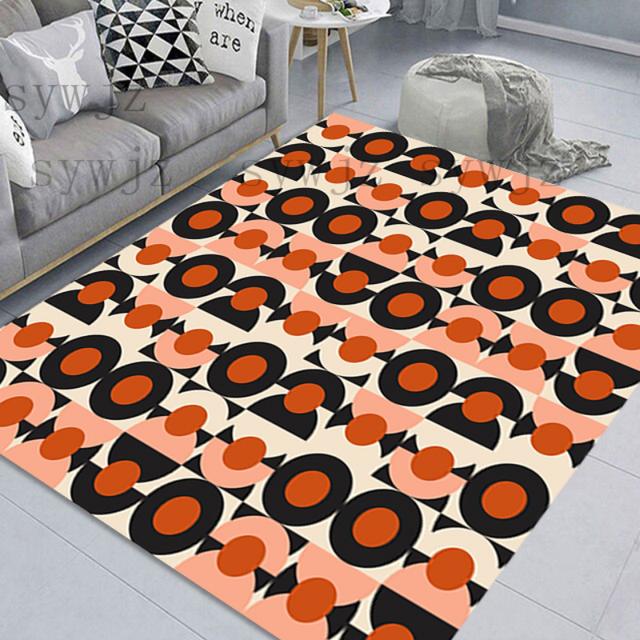 Fashion Geometric Retro Home Living Room Carpet Bedroom Room Decoration Non -Slip Floor Mat Room Bedroom Corridor Porch Door Mat