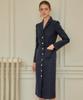 Julie And Kara 24 Fw Collar 99 Etoile Long Queen Dress Tweed Dress Navy