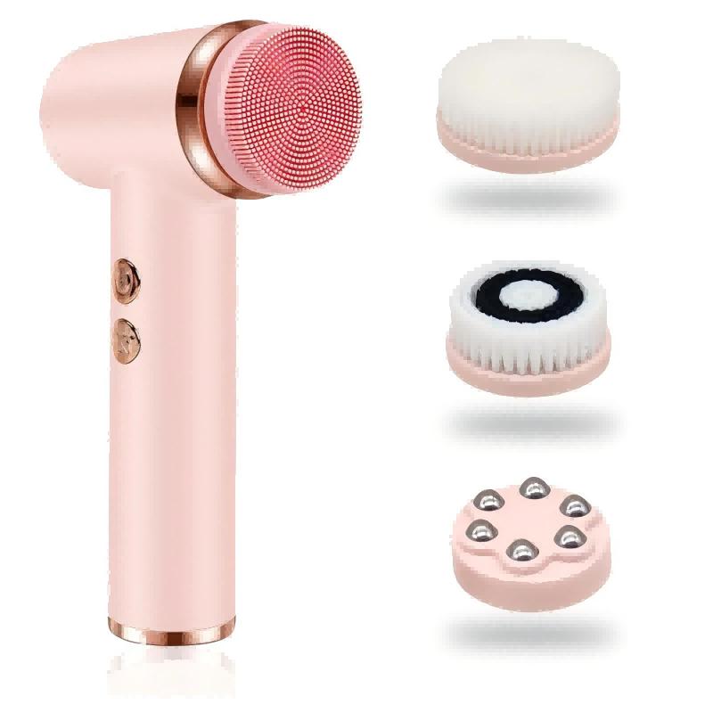 4 in 1 Facial Cleansing Brush Electric Face Wash Brush Waterproof Portable Face Scrubber for Exfoliating Blackhead Massaging