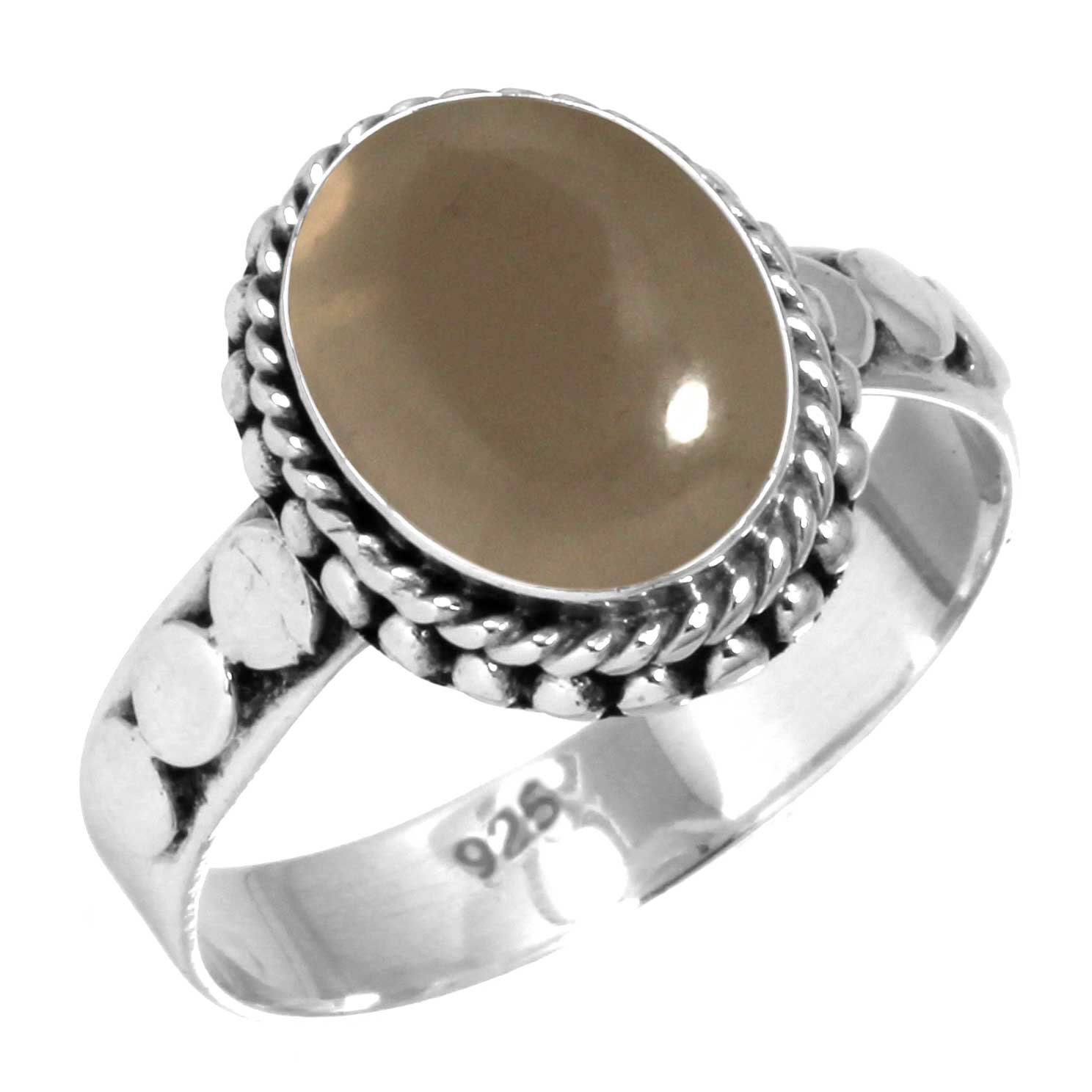 

Кольцо из стерлингового серебра 925 пробы с драгоценными камнями, ювелирные изделия ручной работы, подарок на Новый год, малахит, радужный лунный камень, розовый кварц, красный камень, дымчатый топаз, тигровый глаз, бохо 7.5 дымчатый топаз