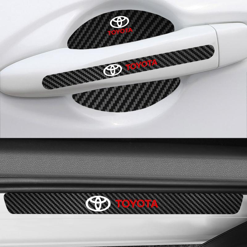 Car exterior annual inspection stickers For Toyota C-hr Rav4 Yaris Hilux Prius Avensis Car Door Handle Bowl Sticker Strip Decals