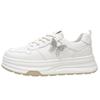 Summer Breathable Thin Shoes Women's Leather Little White Shoes Spring and Autumn New Thick-soled Heightening Casual Sports Shoes