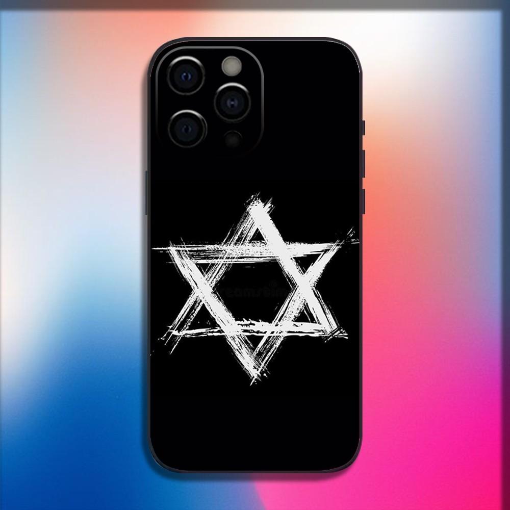 I-Israel Flag Emblem Phone Case For iPhone 16,15,14,13,12,11,Pro,X,XS,Max,XR,Plus,Mini Soft Black Cover