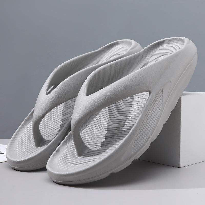 

Мужские шлепанцы на толстой подошве, увеличивающие рост, однотонные, простые, для улицы, нескользящие, универсальные, модные, персонализированные пляжные шлепанцы для мужчин 44-45 серый