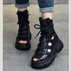 Fashion New Summer Hollowed-out Breathable Thin Roman Sandals Women High-heeled Platform Sandals Wedge Platform Gladiator Shoes