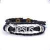 New Multi-Layer Leather Woven Beads Jesus Bracelet Charm Men's Bracelet Fashion Religious Christian Accessories Talisman Jewelry