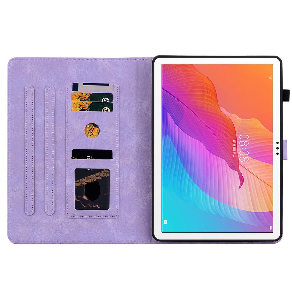 For Huawei MatePad T 10s(AGS3-L09 (Wi-Fi/LTE), AGS3-W09 (Wi-Fi Only)). PU Leather Exquisite Floral Embossed Design Tablet Case