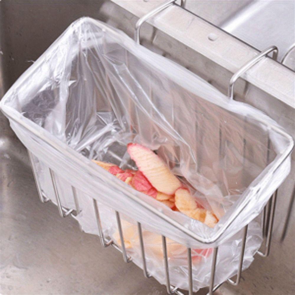 Stainless Steel Kitchen Sink Hanging Basket Rust Resistant Waterproof Sponge Holder Double Layer Adhesives Installation