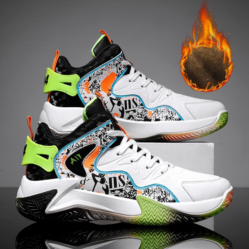 Buy Winter Warm Basketball Shoes Adult Cotton Plush Running Shoes Boys