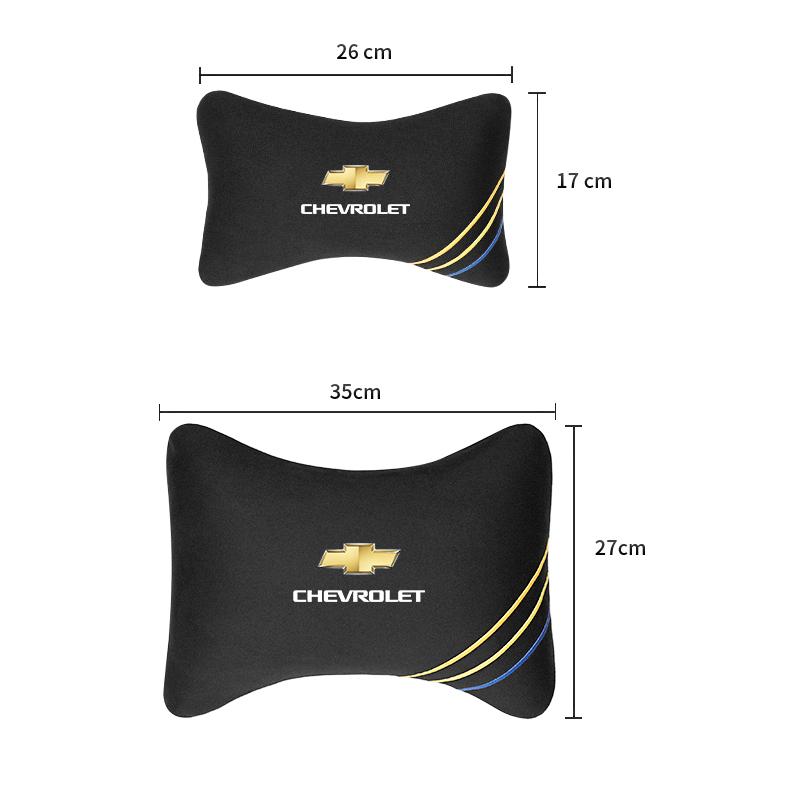 Car Headrest Pillow Lumbar Support Suede Neck Rest Back For Chevrolet Camaro Equinox Traverse Montana Silverado Trax Keychain