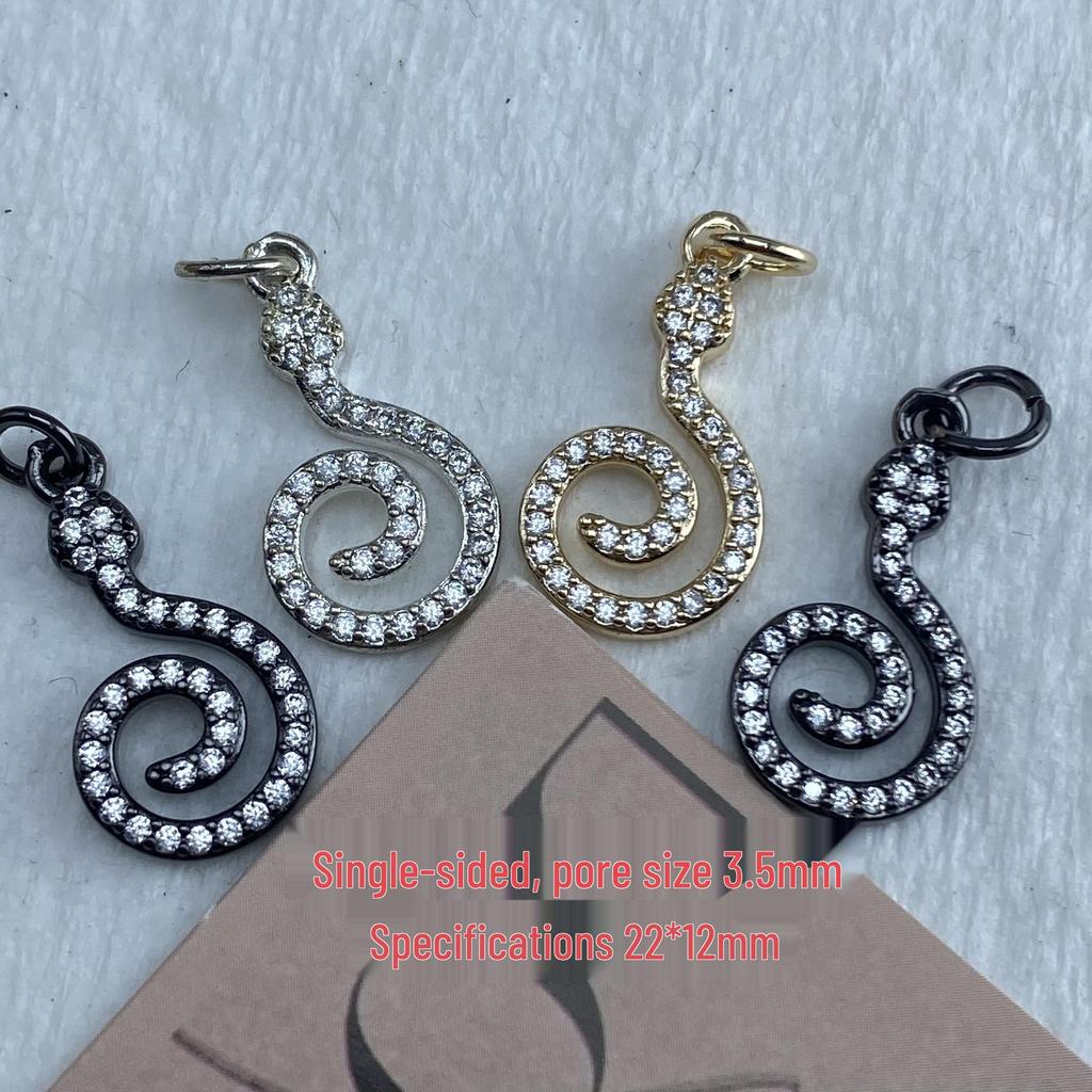 Zircon-Inlaid Zodiac Snake Crystal Beads: Color-Preserving DIY Jewelry Accessories, Handmade Spacer Beads & Pendants.