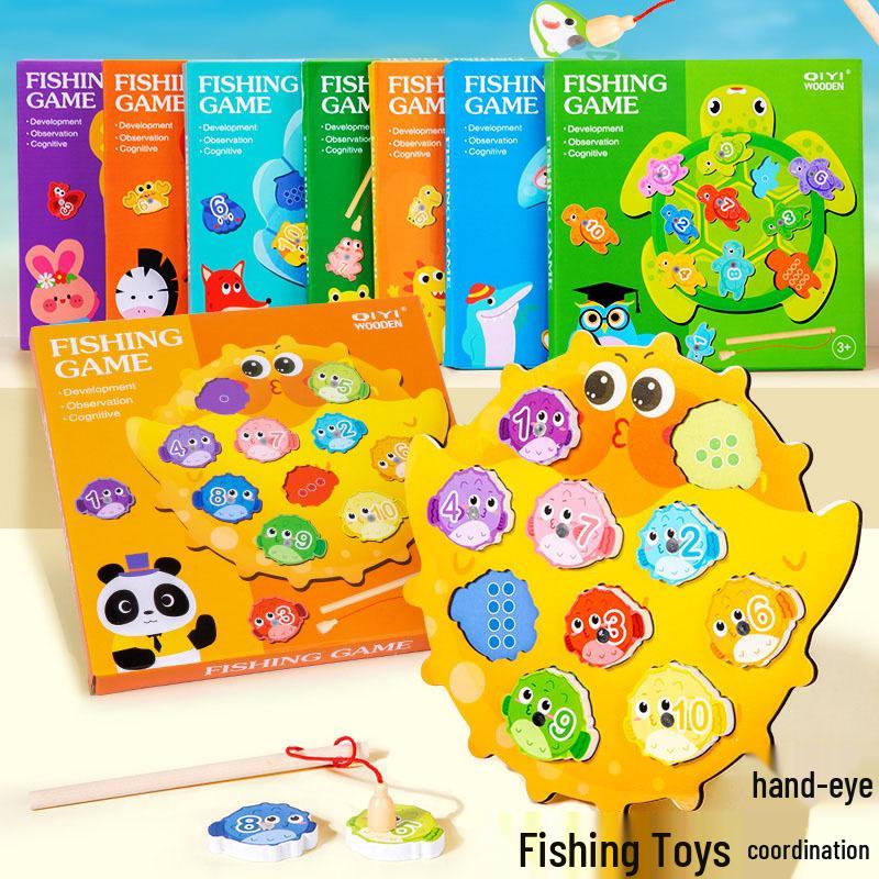 

Wooden Magnetic Fishing Game: Develops Hand-Eye Coordination and Focus for Children