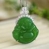 Jewelry Necklace Buddha Gong Natural Green Chalcedony Emperor Green New Chinese Women'S High-End Retro Jewelry