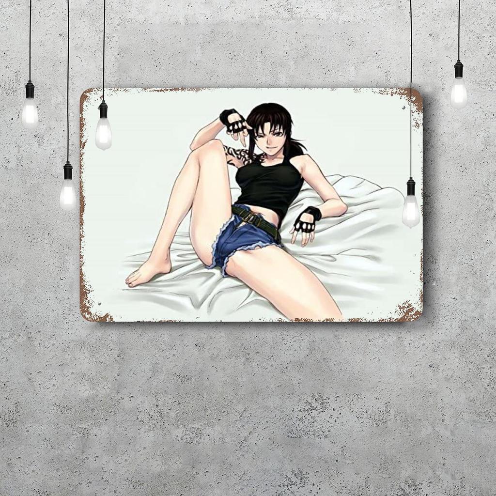 revy black lagoon Funny Bar Metal Sign Retro Plaque Sign Alcohol Drinker Pub Club Man Cave Kitchen Wall Decoration