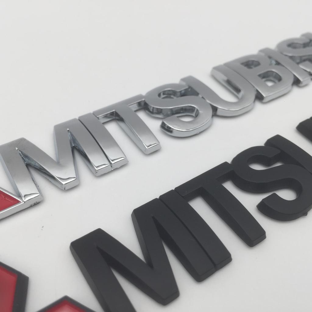 1pcs 3D ABS black/silver for Mitsubishi car letters emblem rear Truck badge sticker Decal styling auto Accessories