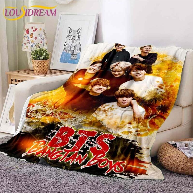 Newest Kpop Bangtan Boys Blanket Sofa Bed Blanket Super Soft Warm Blanket Cover Fleece Throw Blanket