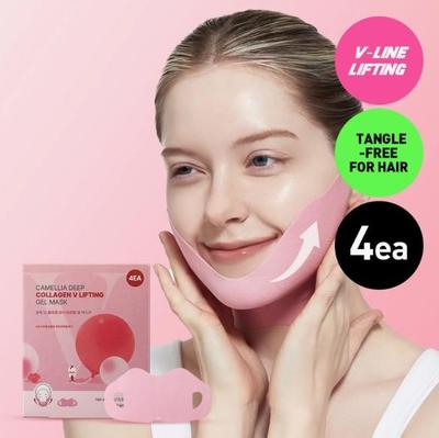 Máscara Facial em Folha Camélia Deep Collagen V Lifting 4 unidades