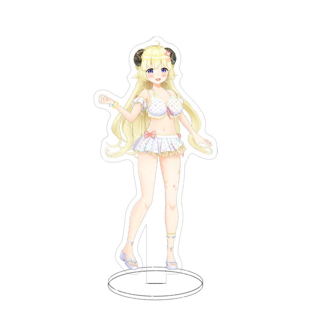 Swimsuit Party Time Hololive Vtuber Anime Figures Cosplay Acrylic Stands 15cm Model Mococo Kobo Ayame Desk Decor Standing Sign G