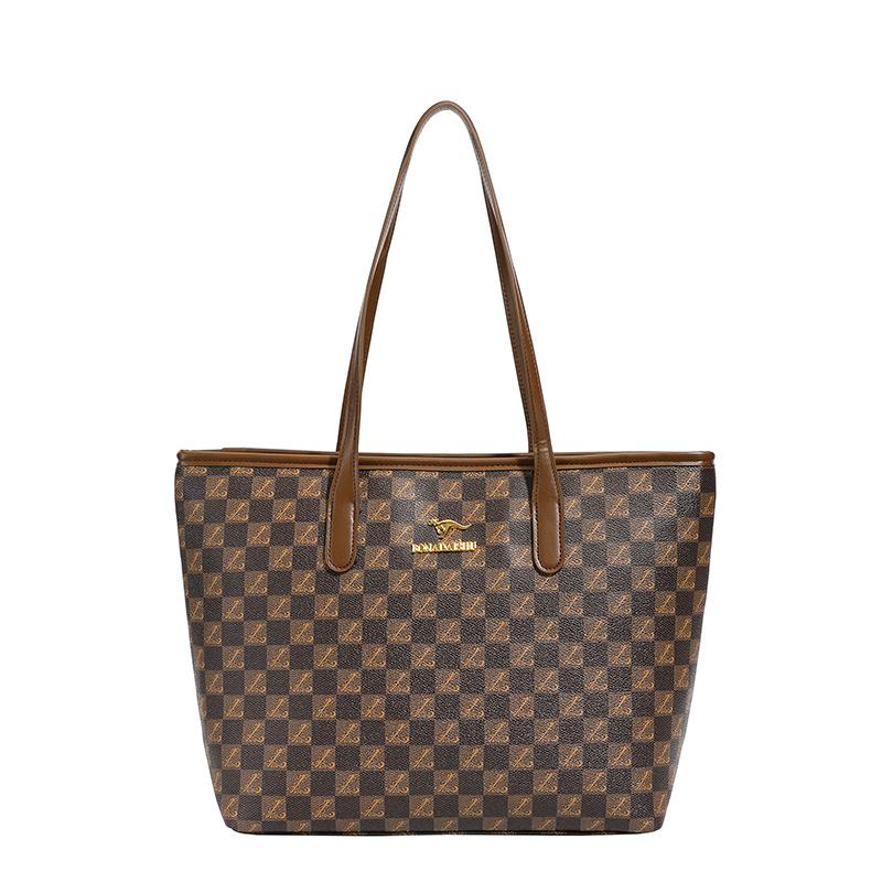 Light Luxury Bag Women's Bag New Checkerboard Fashionable Large-capacity Shoulder Handbag Messenger Tote Bag