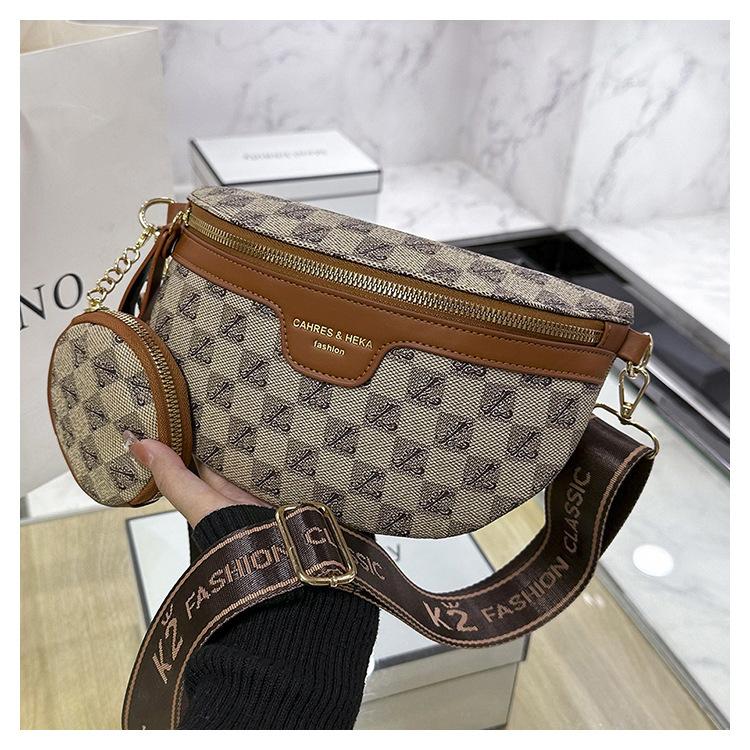 Trendy Plaid Women's Crossbody Bag New Arrival Waist Bag Shoulder Bag Small Niche Sensati Single Strap Sling Bag