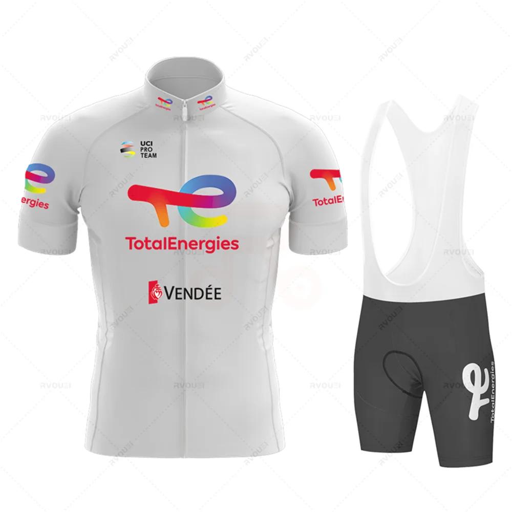 Total Energies 2025 Summer Profession Cycling Sweatshirt Set Men's Short Sleeve Jersey Cycling Clothing Bicycle Maillot Ciclismo