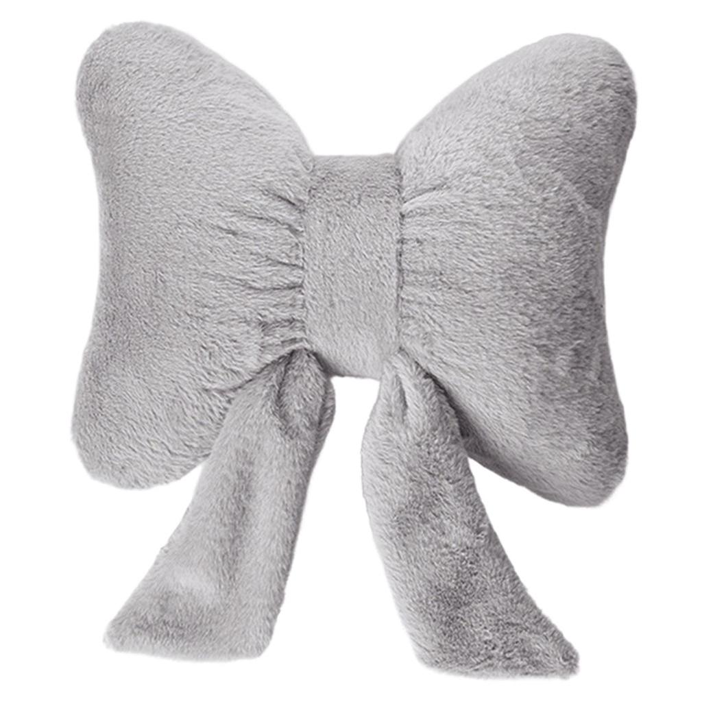 Soft Plush Decorative Pillow Elegant Bow Cushion for Bedroom Living Room Cafe Dorm Home Decor