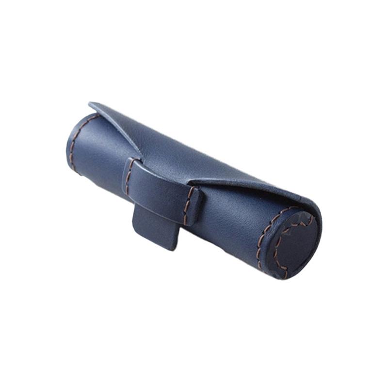 

Women s PU Leather Lipstick Organizer Portable Mini Lip Balm Holder Case Sleeve Bag for Cosmetic Storage темно-синього кольору