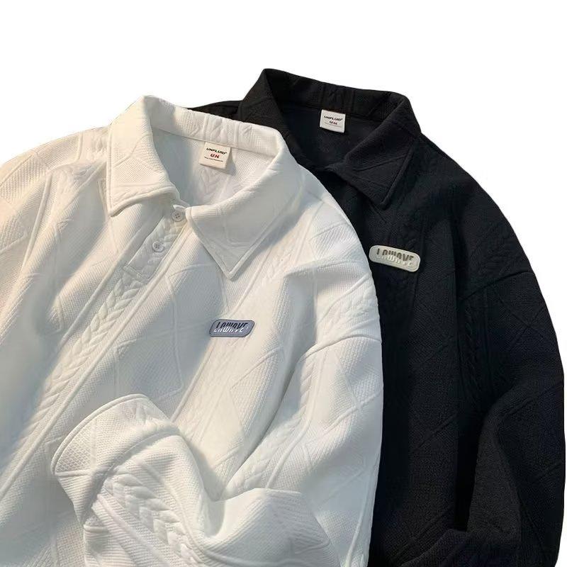 Men's Collar Sweatshirt Lapel Top Loose Coat