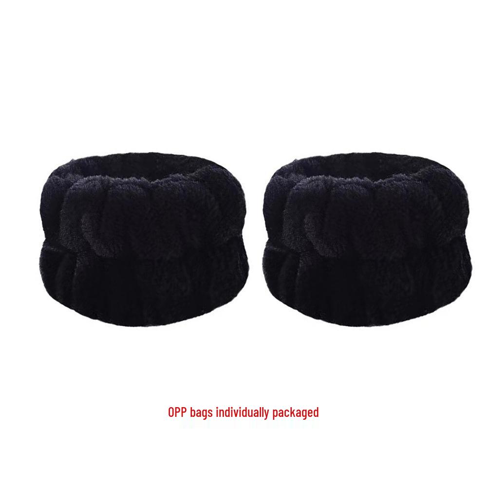 Plush Flannel Absorbent Wristbands & Splash-Proof Headband Set
