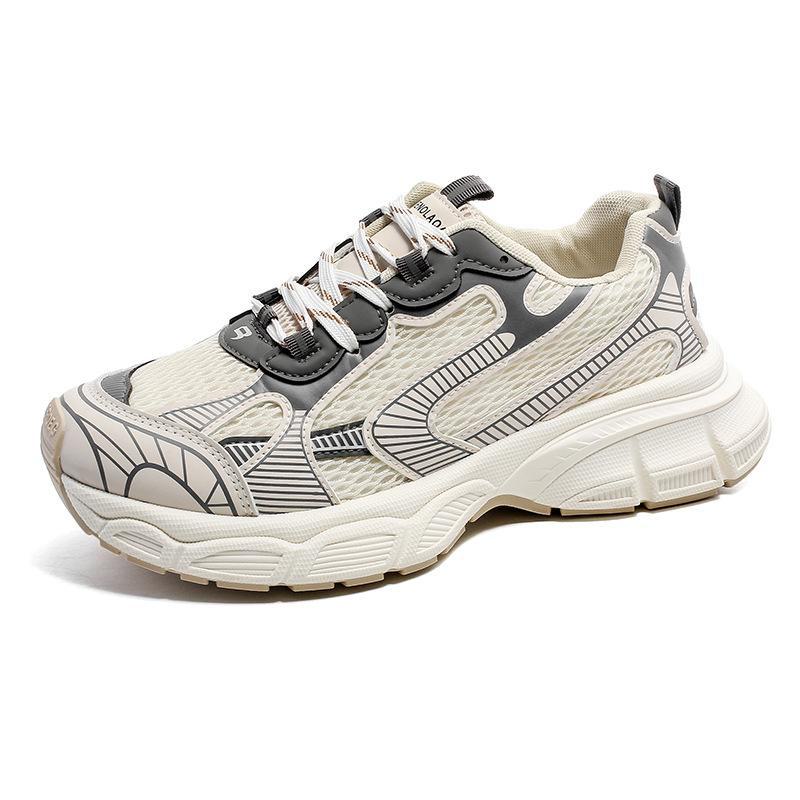 2023 Men's Low-Top Mesh Breathable Sneakers - Thick Sole, Heightened Cushioning, Casual Running Shoes YH917