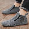 Fashion Mens Shoes 2025 New Zipper Designer Men's Boots Autumn Winter Mid-top Men Casual Shoes Lightweight and Comfortable Walking Flats