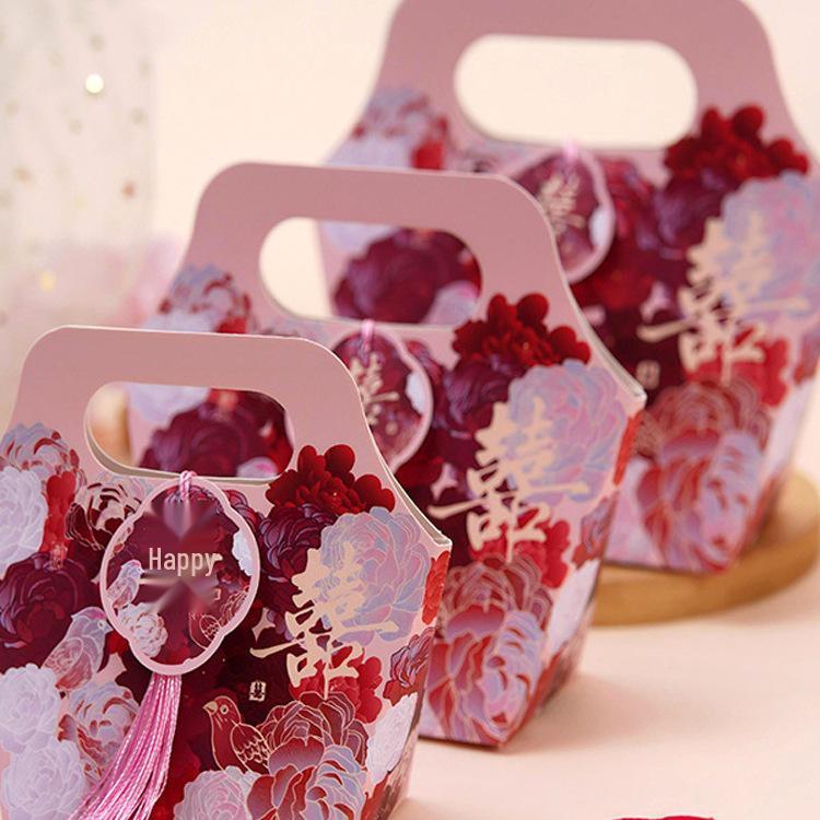 2025 New Style Hand-held Wedding Candy Box - Chinese Creative Gift Box