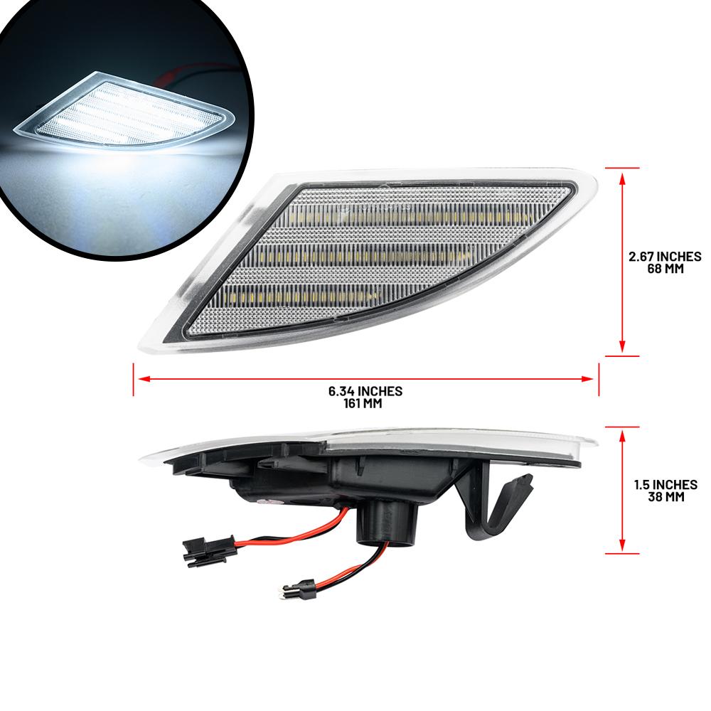Replace OEM#A2518200121 Front Bumper White LED Fender Repeater Reflector Side Marker Lights For Benz W251 R-Class 2006-2010