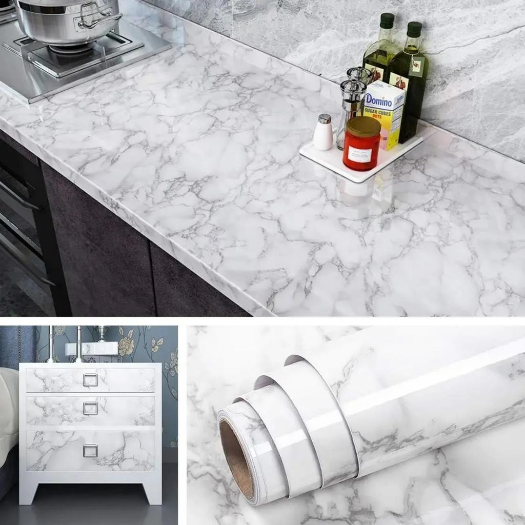 Kitchen Oil-Proof Film Stove Waterproof Moisture-Proof Wallpaper Countertop Self-Adhesiv Cabinet Renovation Tile Glossy Sticker