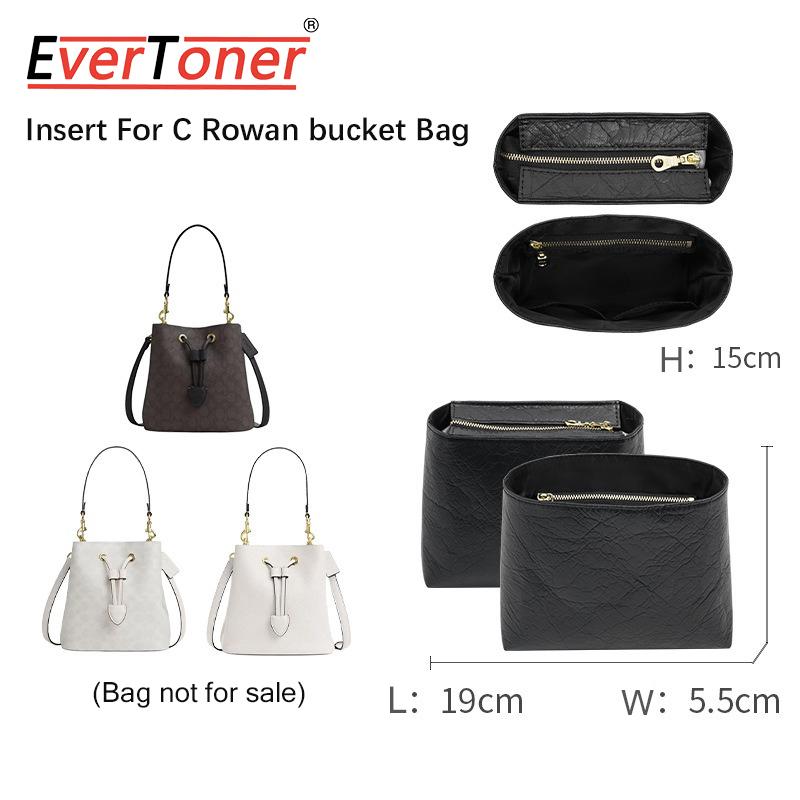 

EverToner Fiber paper inner liner is suitable For Co-ch Row-n Bucket Bag inner liner bag pocket sorting organizer cosmetic bag чёрный