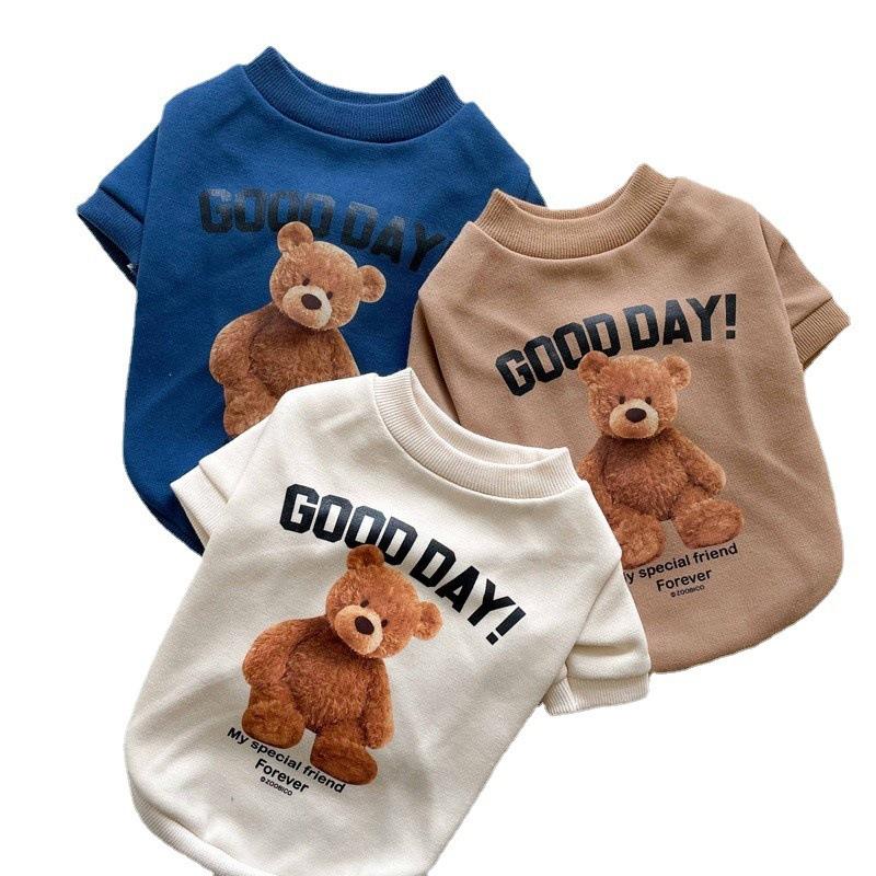 

Милая одежда для домашних животных с принтом медведя для маленьких собак, осенне-зимние толстовки с капюшоном для щенков, с круглым вырезом, толстовка для чихуахуа, мягкая одежда для кошек XS белый