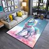 Enchanted Unicorn with Rainbow Mane Rug Non-slip rug suitable for living room and bedroom sofas.