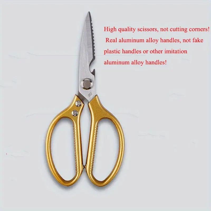 

8.5-inch Kitchen Scissors Multi-Functional Stainless Steel Scissors Professional Aluminum Alloy Handle Chicken Bone Scissors