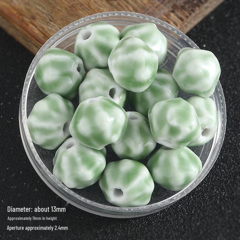 Retro Colored Irregular Ceramic Rhombus Beads for Bracelets