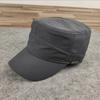 Fabric Flat Top Hat, Big Head Circumference Men's Hat, Casualfashion, Deepened Military Hat